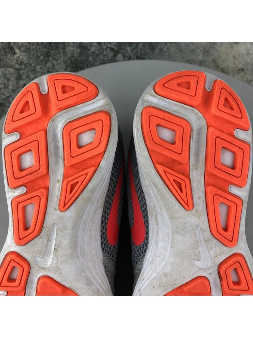 Nike Women's Size 8 Revolution 3 Wolf Grey Hyper Orange Sneakers 819303-002